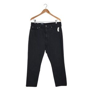 Gap Cigarette High Rise Jeans Womens 33/16 Short Black Denim Classic